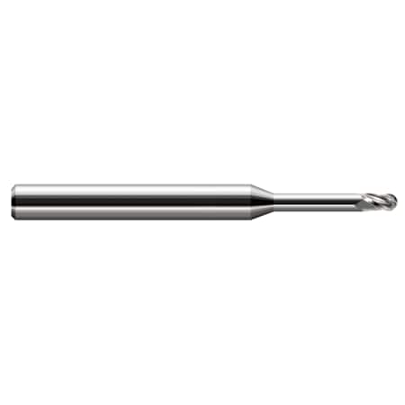 Harvey Tool Miniature End Mill - Ball - Long Reach, Stub Flute, 0.0150" (1/64) 868215
